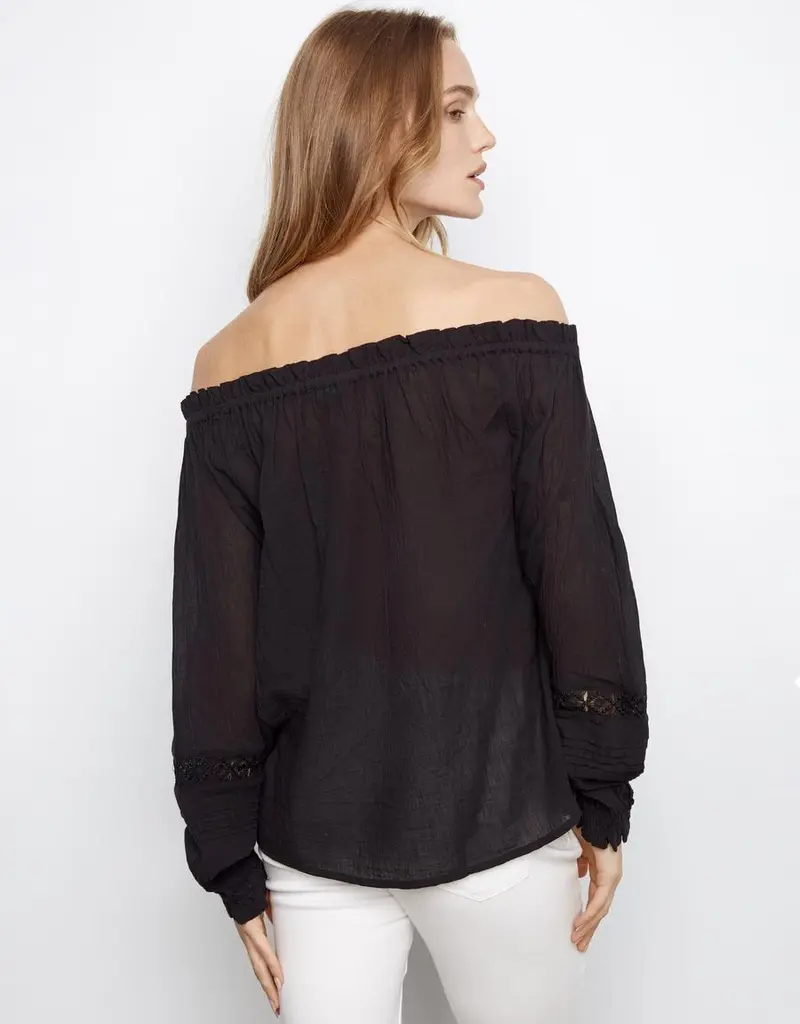 Charlie B Cotton Voile Off-Shoulder Top