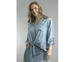 Tempo Paris Tie Front Top - Coyote Moon
