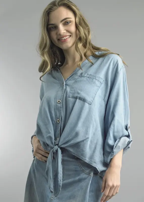 Tempo Paris Tie Front Top