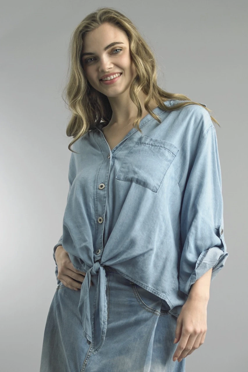 Tempo Paris Tie Front Top - Coyote Moon