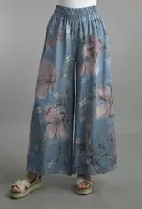 Tempo Paris Floral Linen Wide Leg Pants