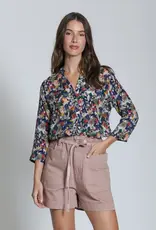 APNY Mandarin Collar Button-Up Top