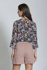 APNY Mandarin Collar Button-Up Top