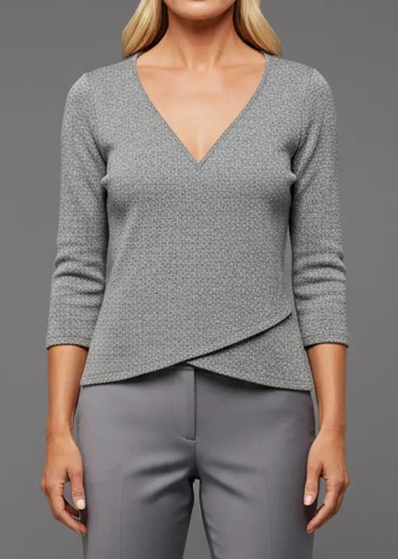 Toofan V-Neck Wrap Hem Top