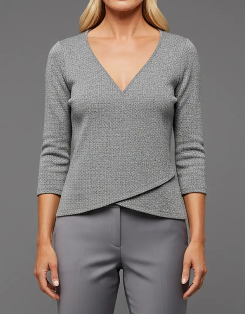 Toofan V-Neck Wrap Hem Top