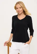 Cotton Lani 3/4 Sleeve V-Neck Top