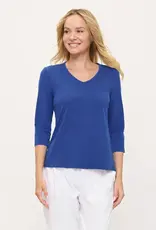 Cotton Lani 3/4 Sleeve V-Neck Top