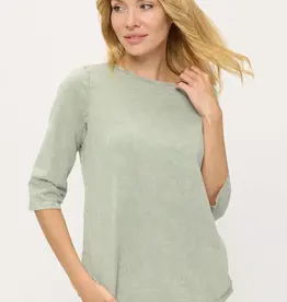 Cotton Lani 3/4 Sleeve Boatneck Top