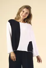 Fenini Colorblock Crinkle Top