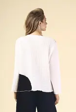 Fenini Colorblock Crinkle Top