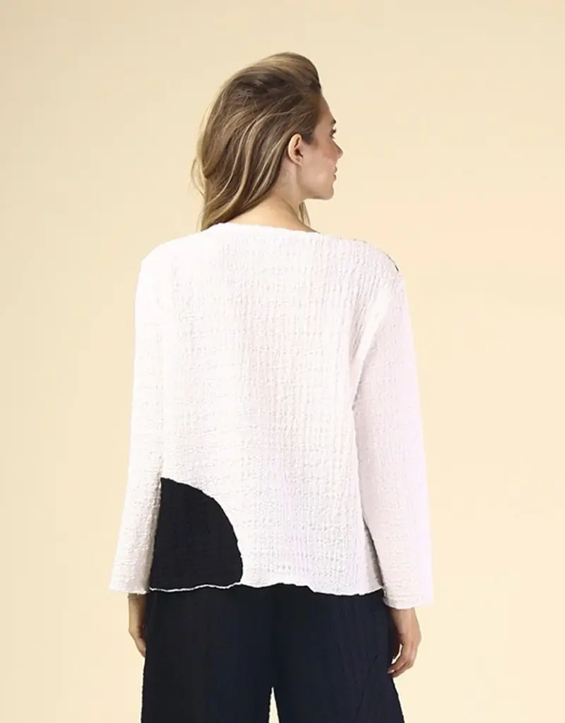 Fenini Colorblock Crinkle Top