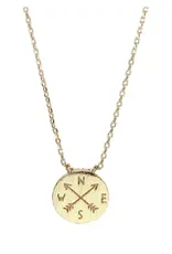 Kole Etched Compass Necklace