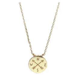 Kole Etched Compass Necklace