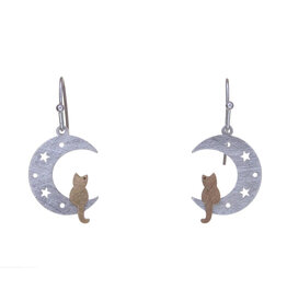 Kole Cat on Moon Earrings