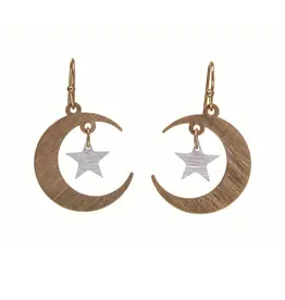 Kole Crescent Moon & Star Earrings