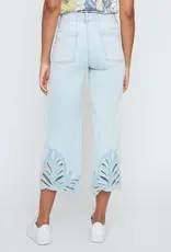 Renuar Detail Hem Bleached Wash Crop Jeans