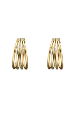 Mark Steel Four Wire Post Hoop Earrings