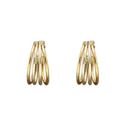 Mark Steel Four Wire Post Hoop Earrings