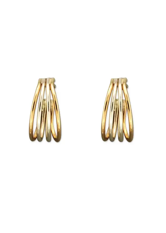 Mark Steel Four Wire Post Hoop Earrings