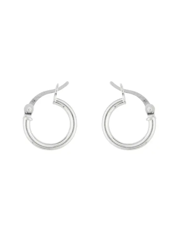Mark Steel 12mm Hinged Tube Hoop Earrings