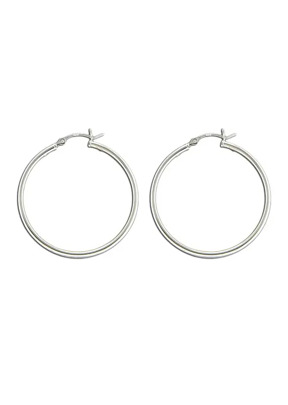 Mark Steel 35mm Hinged Tube Hoop Earrings