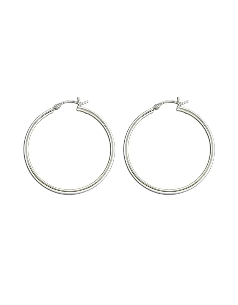 Mark Steel 35mm Hinged Tube Hoop Earrings