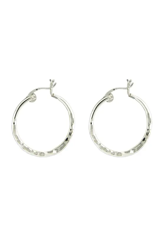 Mark Steel Hollow Hinged Hoop Earrings