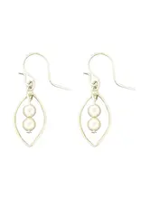 Mark Steel Double Pearl Crescent Earrings