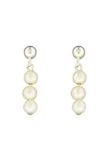 Mark Steel Triple Pearl Drop Stud Earring