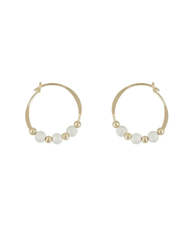 Mark Steel Mini Star Dust 15mm Hoop Earrings