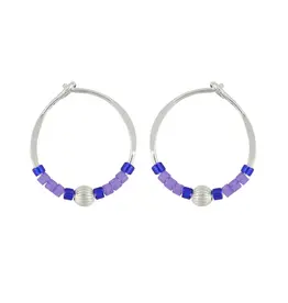 Mark Steel Mini Heishi Hoop Earrings
