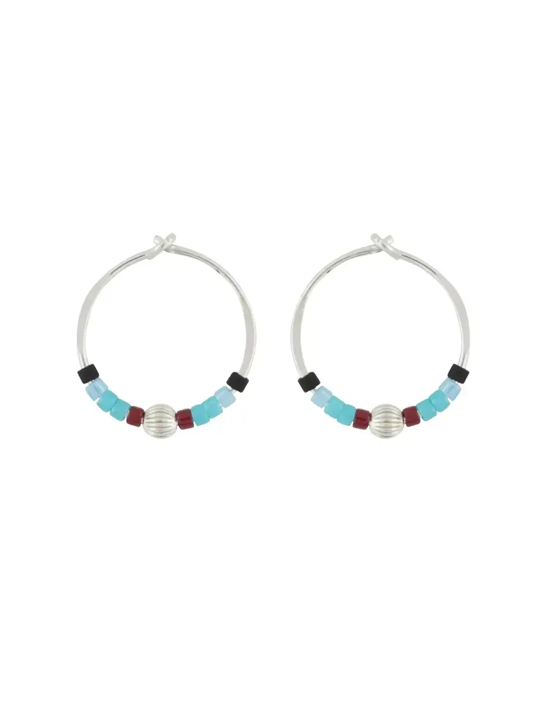Mark Steel Mini Heishi Hoop Earrings
