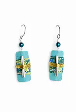 Wide Mouth Frog Wire Wrap With Bar Earrings