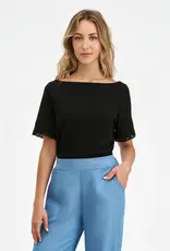 M Made In Italy Detail Hem Short Sleeve Top