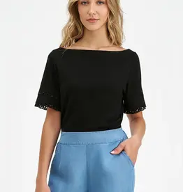 M Made In Italy Detail Hem Short Sleeve Top