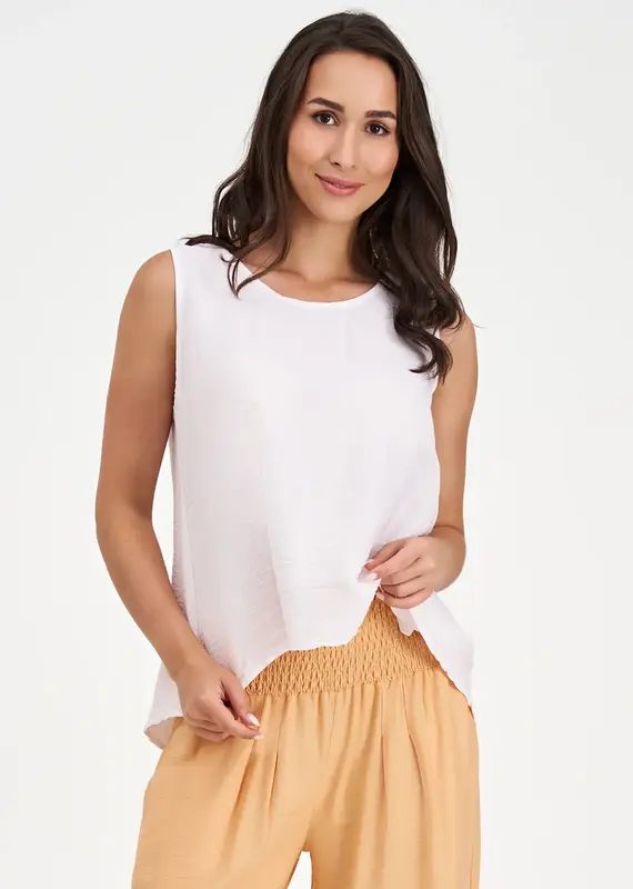 M Made In Italy Sleeveless Split Back Top