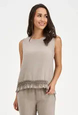 M Made In Italy Sleeveless Lattice Detail Top