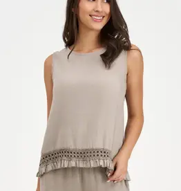 M Made In Italy Sleeveless Lattice Detail Top