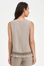 M Made In Italy Sleeveless Lattice Detail Top