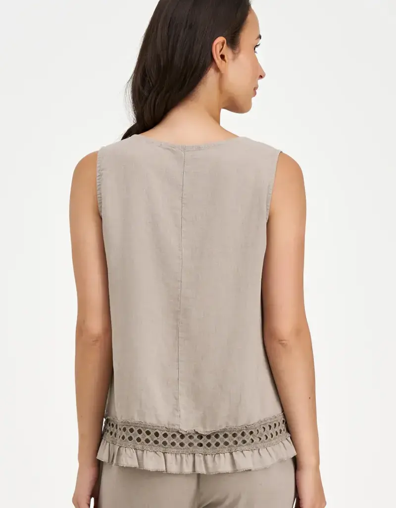 M Made In Italy Sleeveless Lattice Detail Top