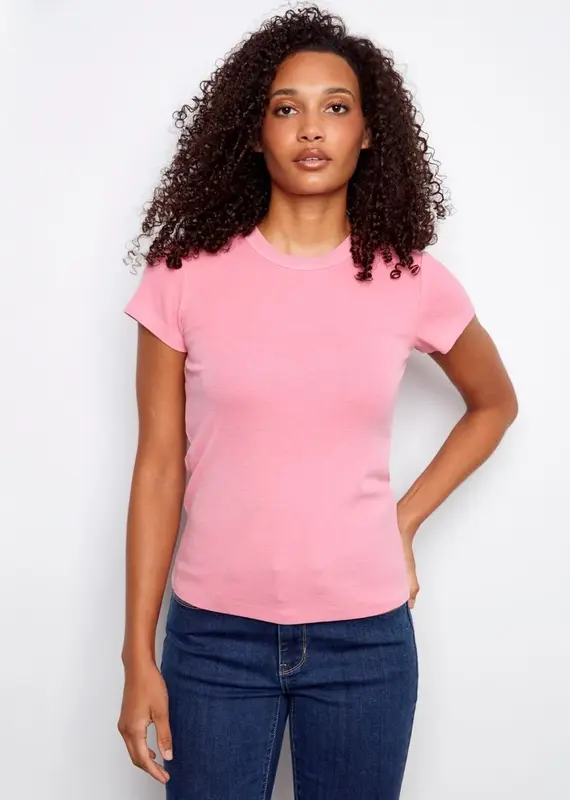 Charlie B Tencel Ribbed Crew Tee