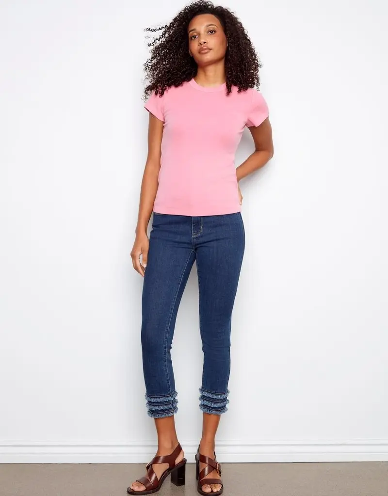 Charlie B Tencel Ribbed Crew Tee