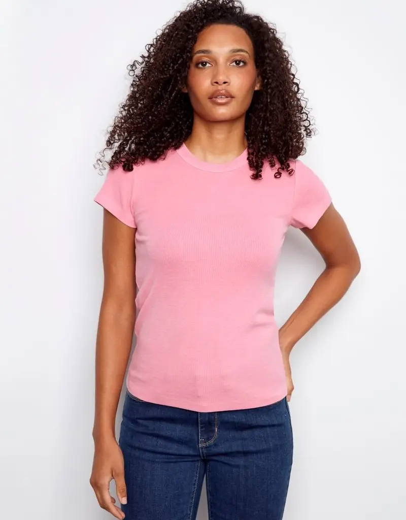 Charlie B Tencel Ribbed Crew Tee
