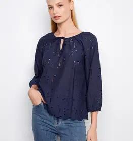 Charlie B Cotton Eyelet Blouse