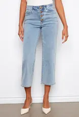Charlie B Front Button-Fly Crop Jeans