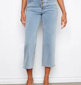 Charlie B Front Button-Fly Crop Jeans