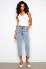 Charlie B Front Button-Fly Crop Jeans