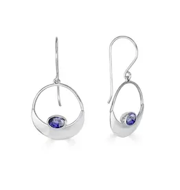 Morningflower Retro Crescent Dangle Earrings