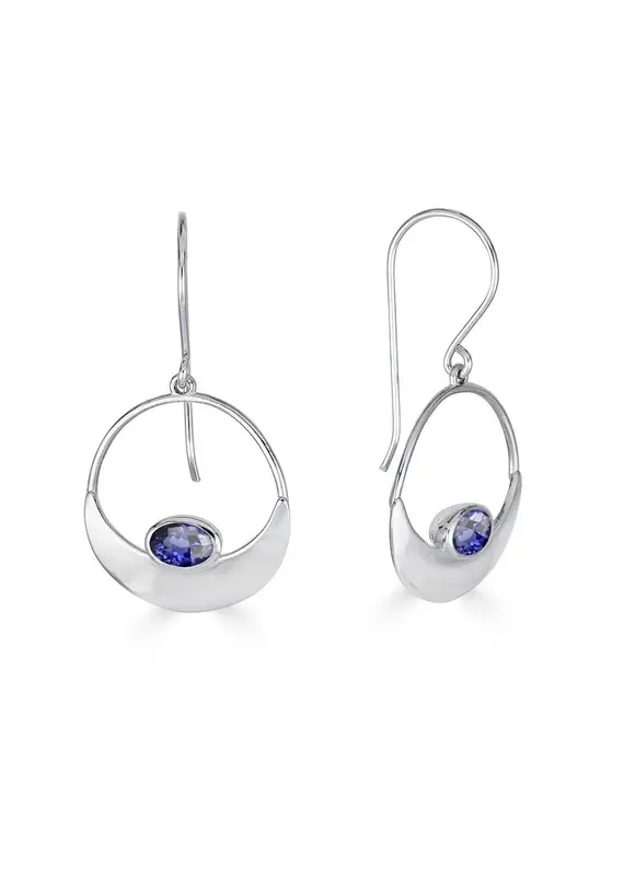 Morningflower Retro Crescent Dangle Earrings