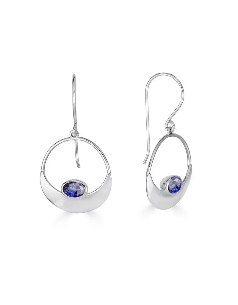 Morningflower Retro Crescent Dangle Earrings
